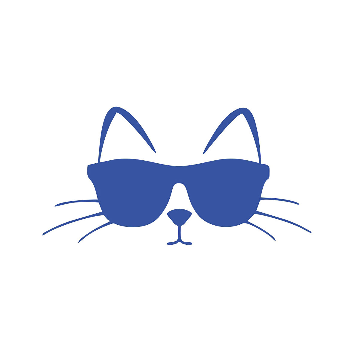 Güneş Gözlüğü Takan Kedi Araba Sticker 17x17 Cm Mavi