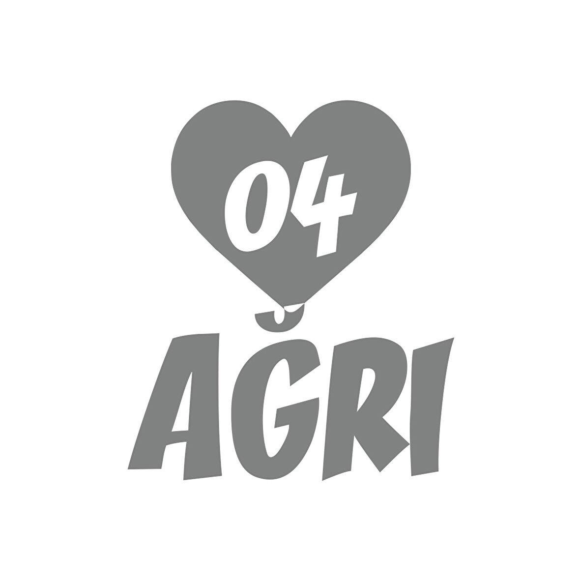 Kalpli 04 Ağrı Araba Sticker 17x17 Cm Gri