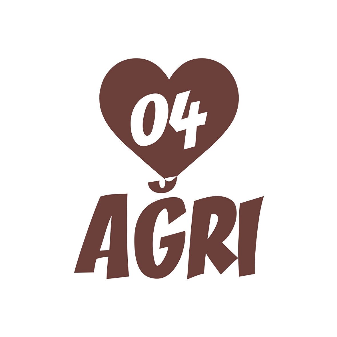 Kalpli 04 Ağrı Araba Sticker 17x17 Cm Kahverengi