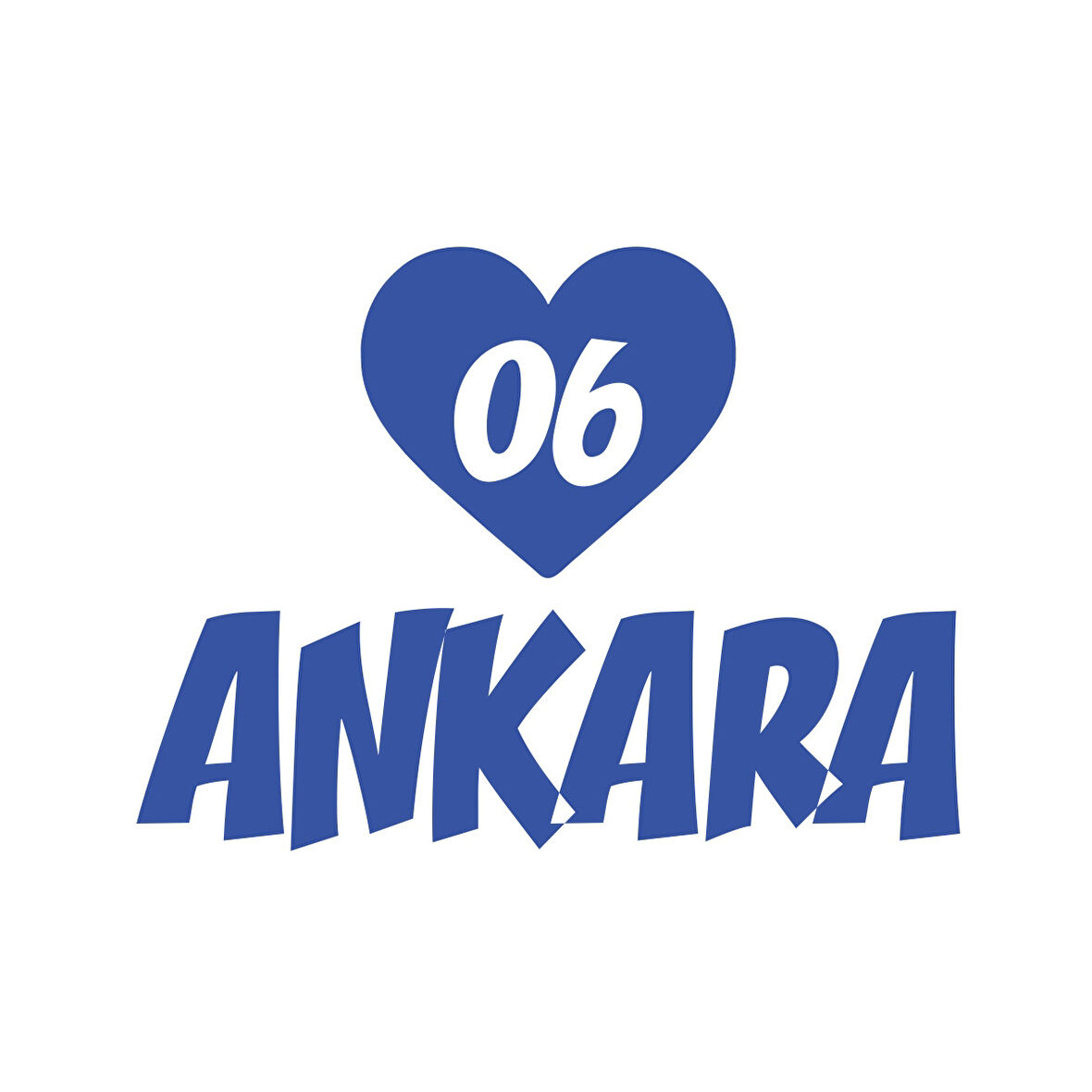 Kalpli 06 Ankara Araba Sticker 17x17 Cm Mavi