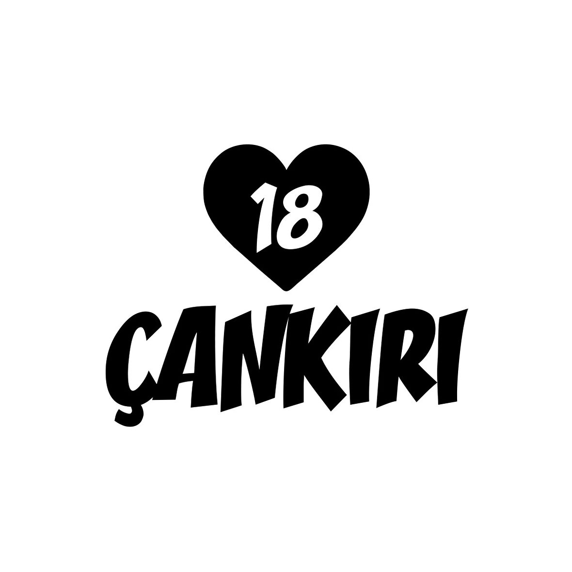 Kalpli 18 Çankırı Araba Sticker 17x17 Cm Siyah