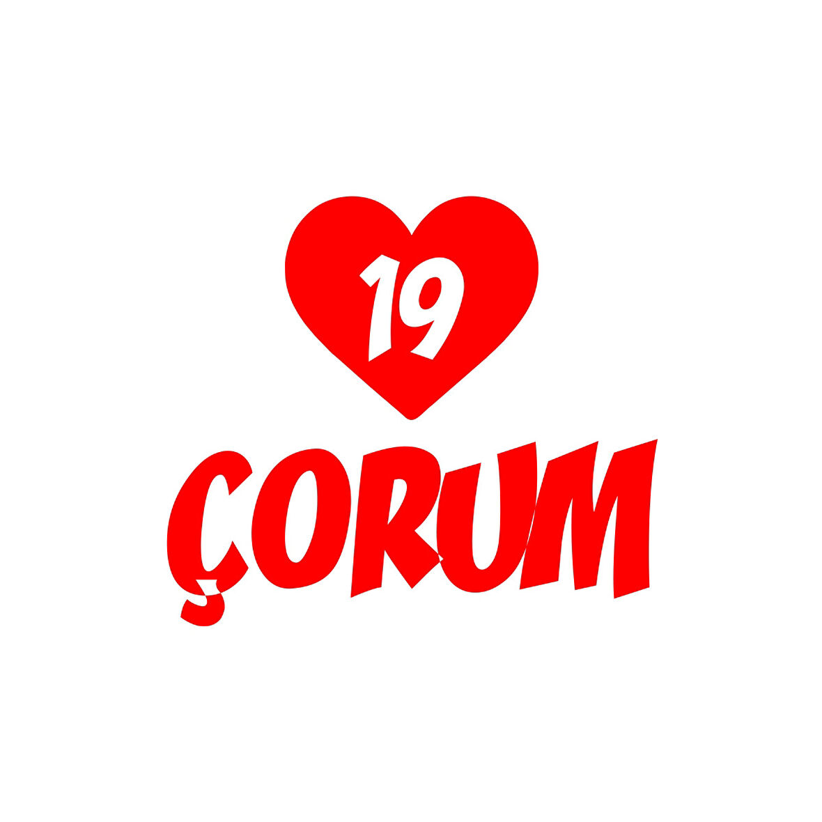 Kalpli 19 Çorum Araba Sticker 17x17 Cm Kırmızı