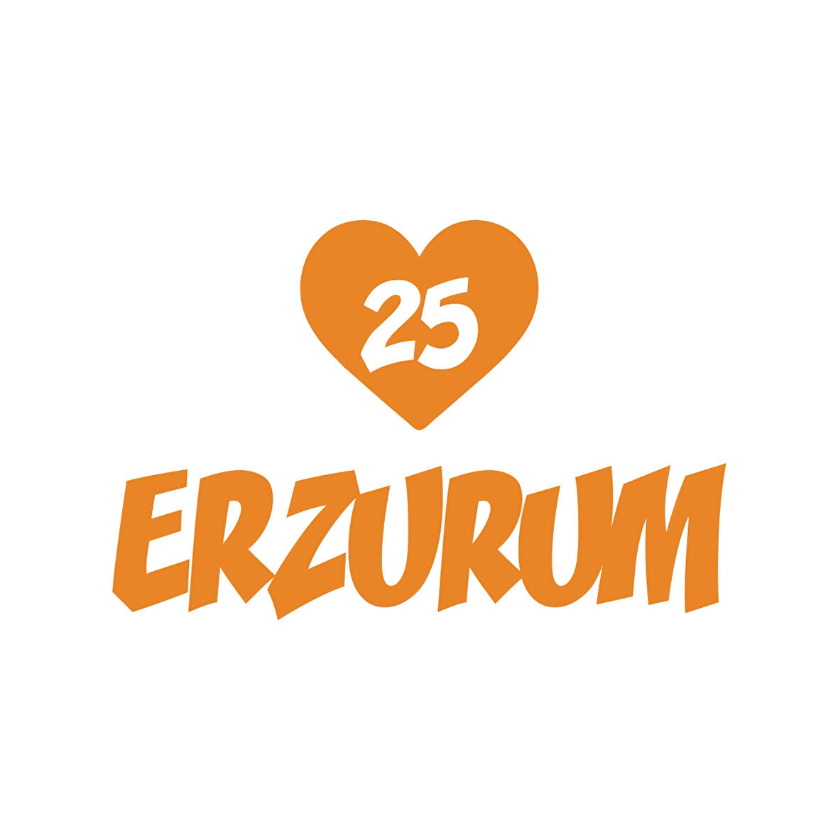 Kalpli 25 Erzurum Araba Sticker  17x17 Cm Turuncu