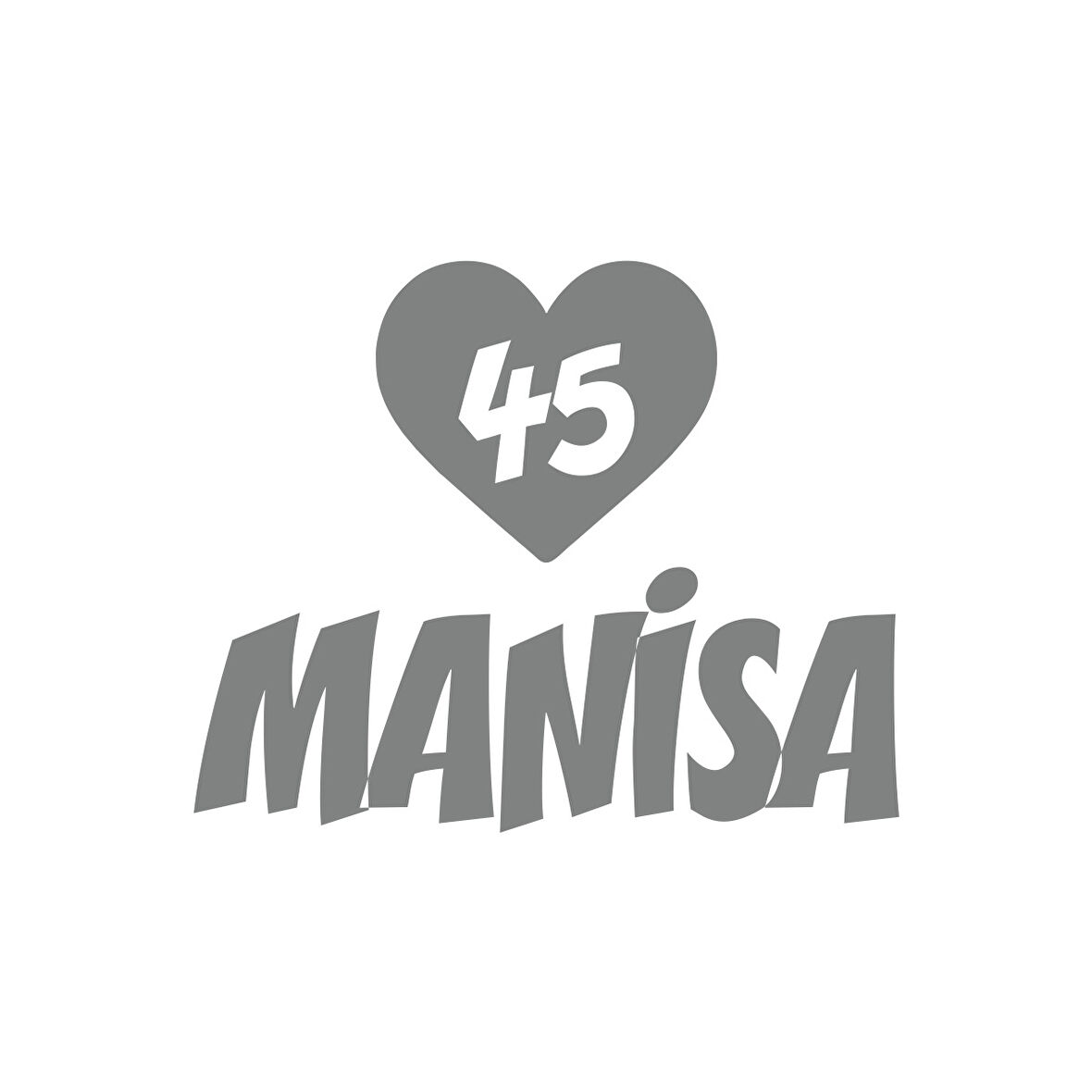 Kalpli 45 Manisa Araba Sticker 17x17 Cm Gri