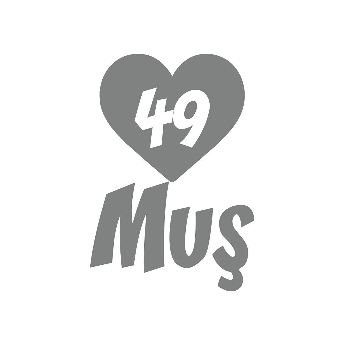 Kalpli 49 Muş Araba Sticker 17x17 Cm Gri