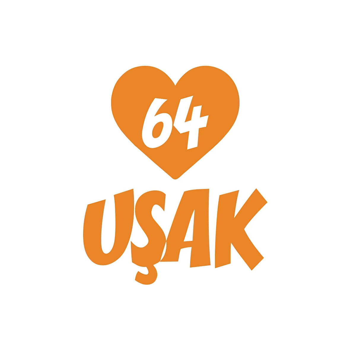 Kalpli 64 Uşak Araba Sticker 17x17 Cm Turuncu