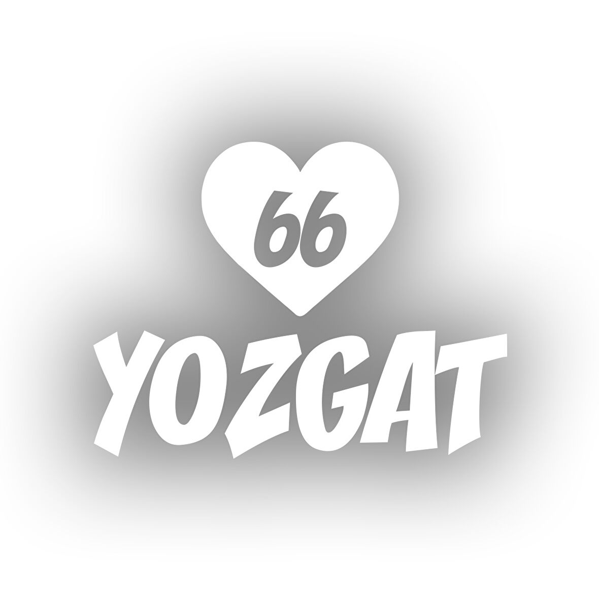 Kalpli 66 Yozgat Araba Sticker 17x17 Cm Beyaz