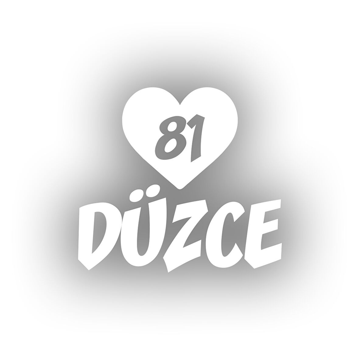 Kalpli 81 Düzce Araba Sticker 17x17 Cm Beyaz