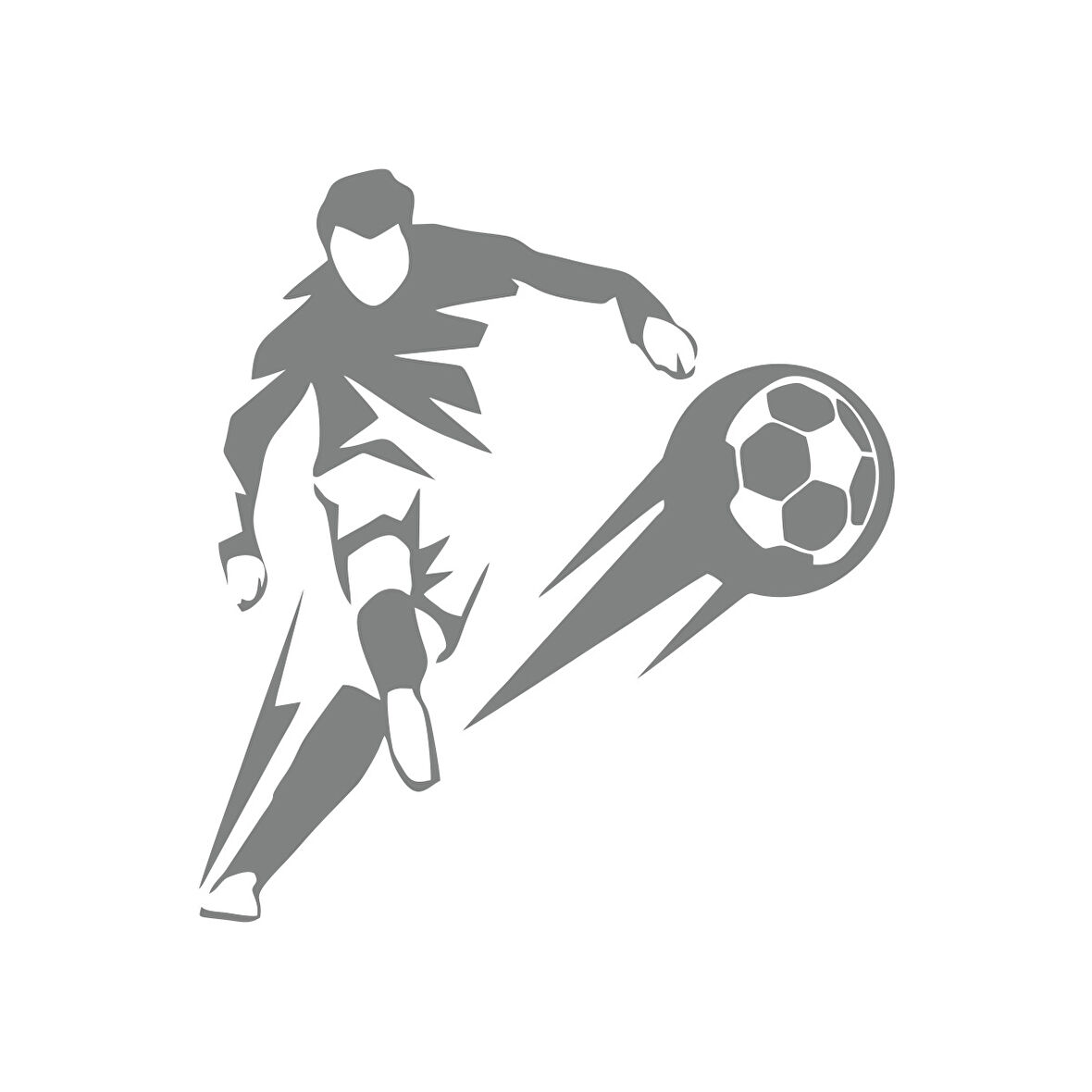 Futbol Oynayan Adam Araba Sticker 17x17 Cm Gri