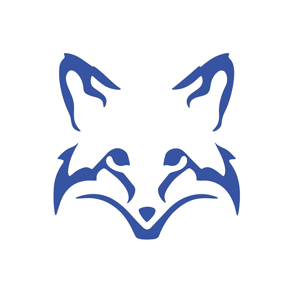 Tilki Kafası Araba Sticker 17x17 Cm Mavi