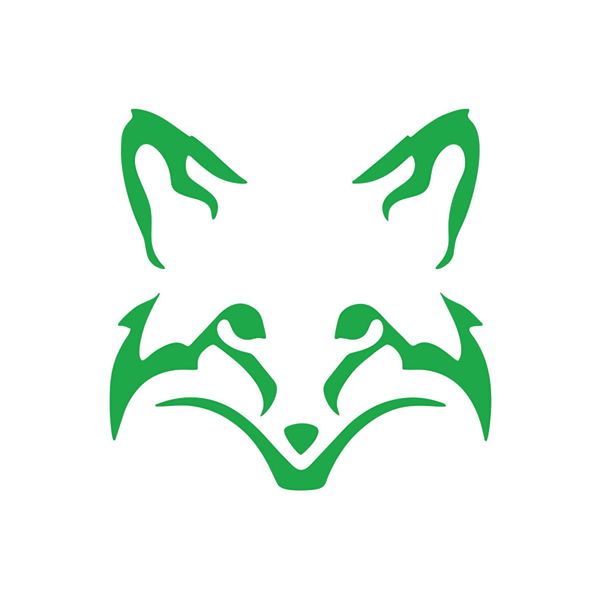 Tilki Kafası Araba Sticker 17x17 Cm Yeşil