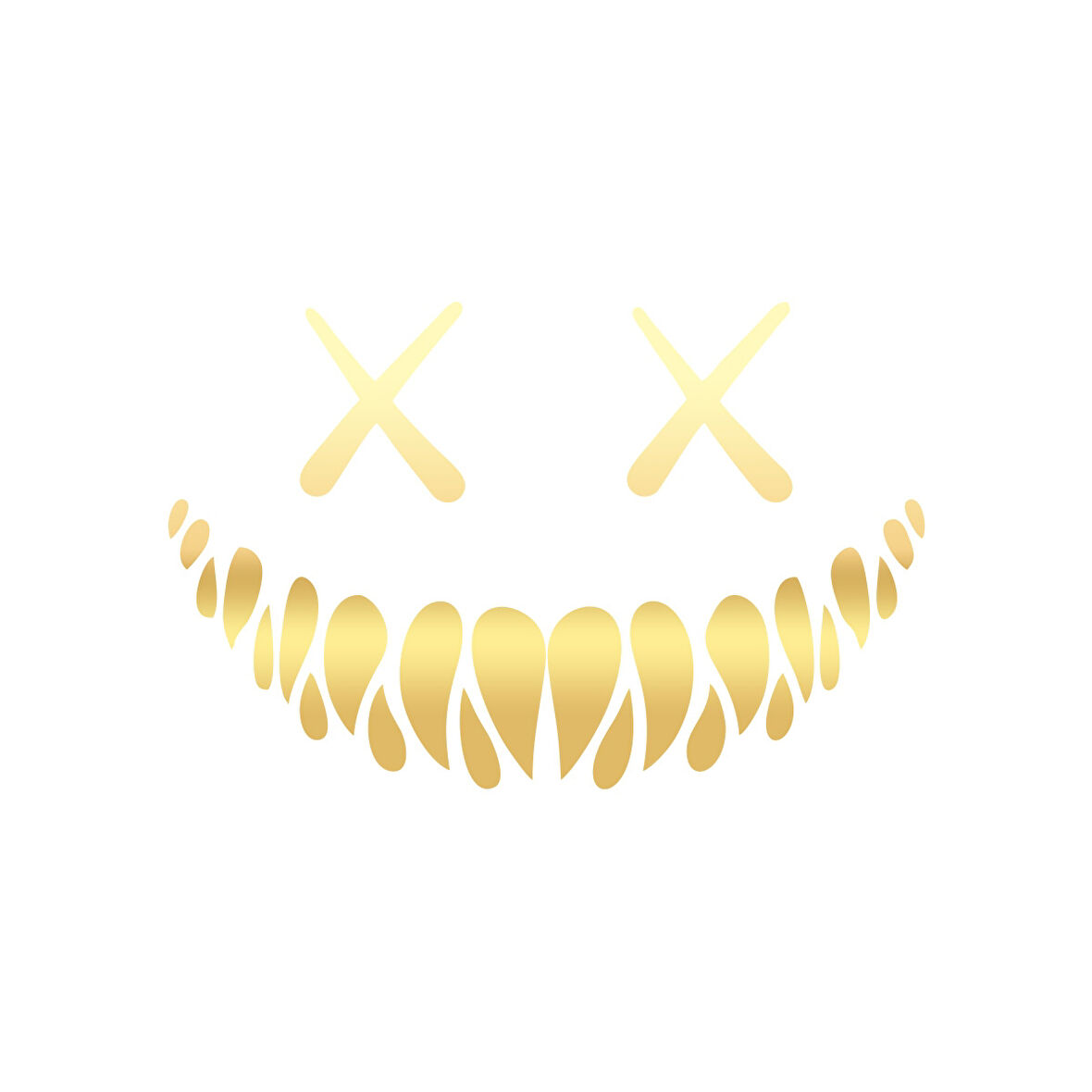 Şeytan Gülen Yüz Araba Sticker 17x17 Cm Gold