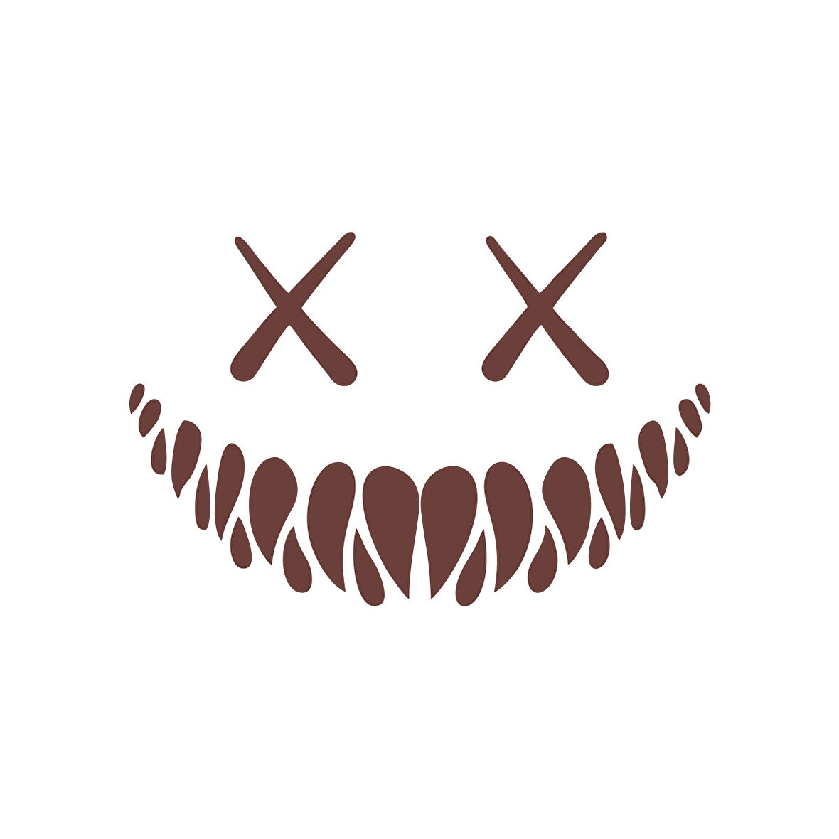 Şeytan Gülen Yüz Araba Sticker 17x17 Cm Kahverengi