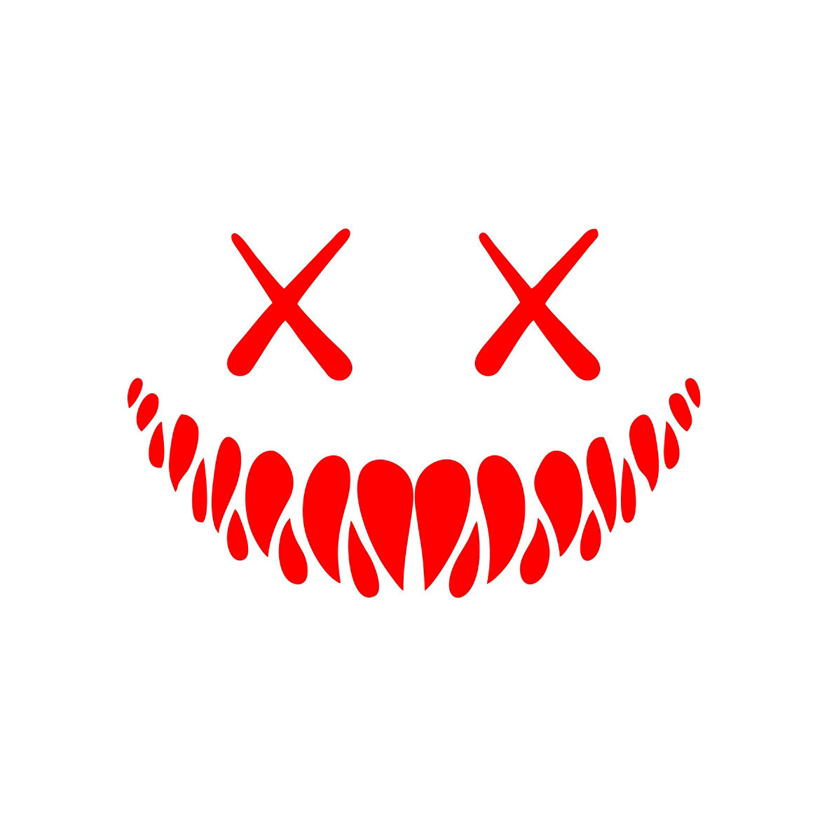 Şeytan Gülen Yüz Araba Sticker 17x17 Cm Kırmızı