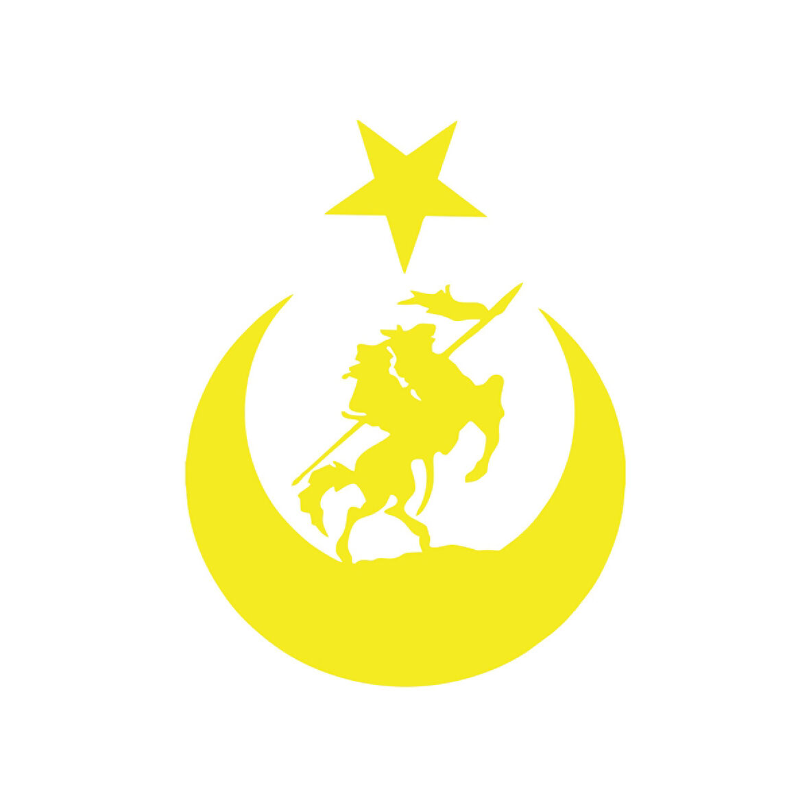 Akıncı ve Ay Yıldız Türk Bayrağı Araba Sticker 17x17 Cm Sarı