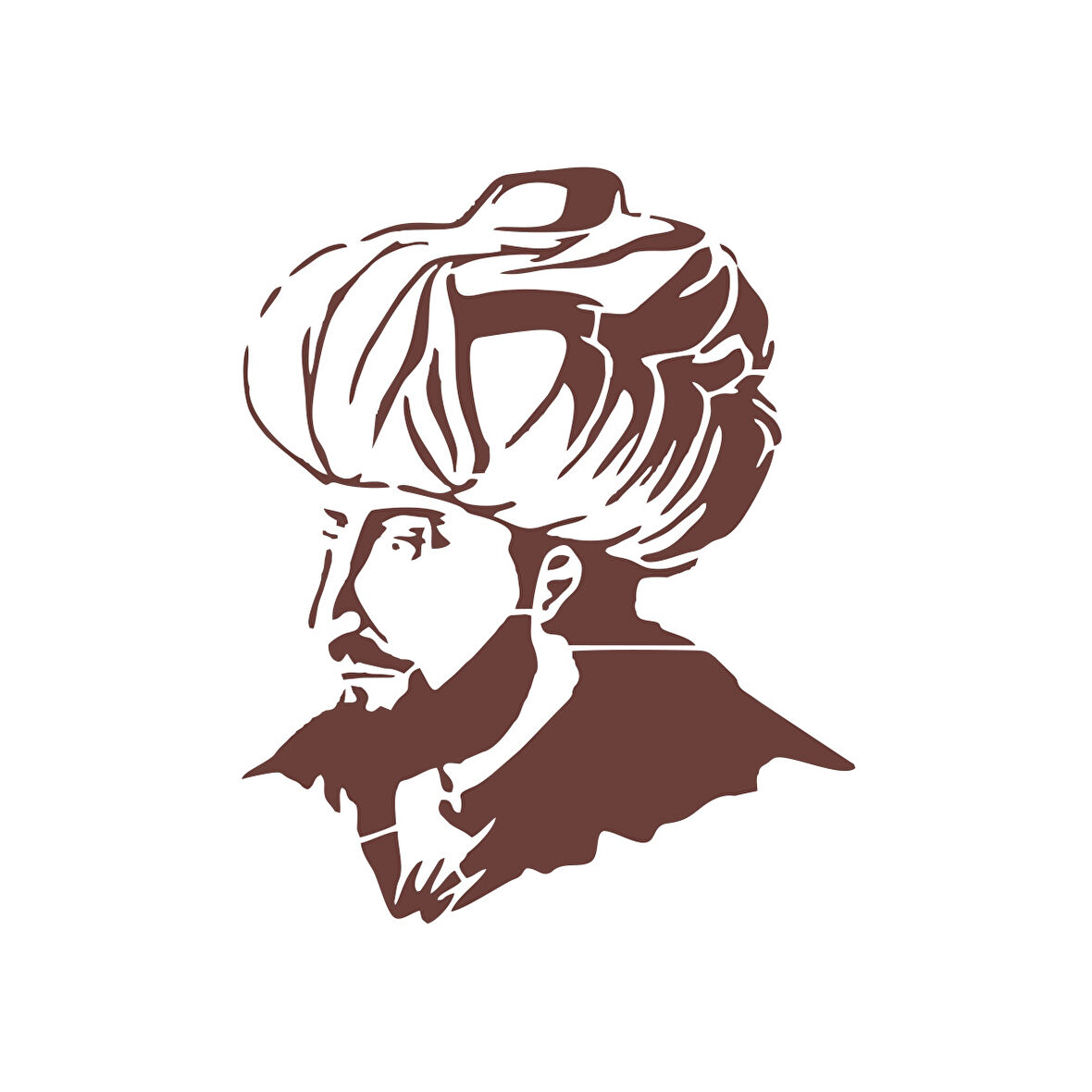 Fatih Sultan Mehmet Araba Sticker 17x17 Cm Kahverengi