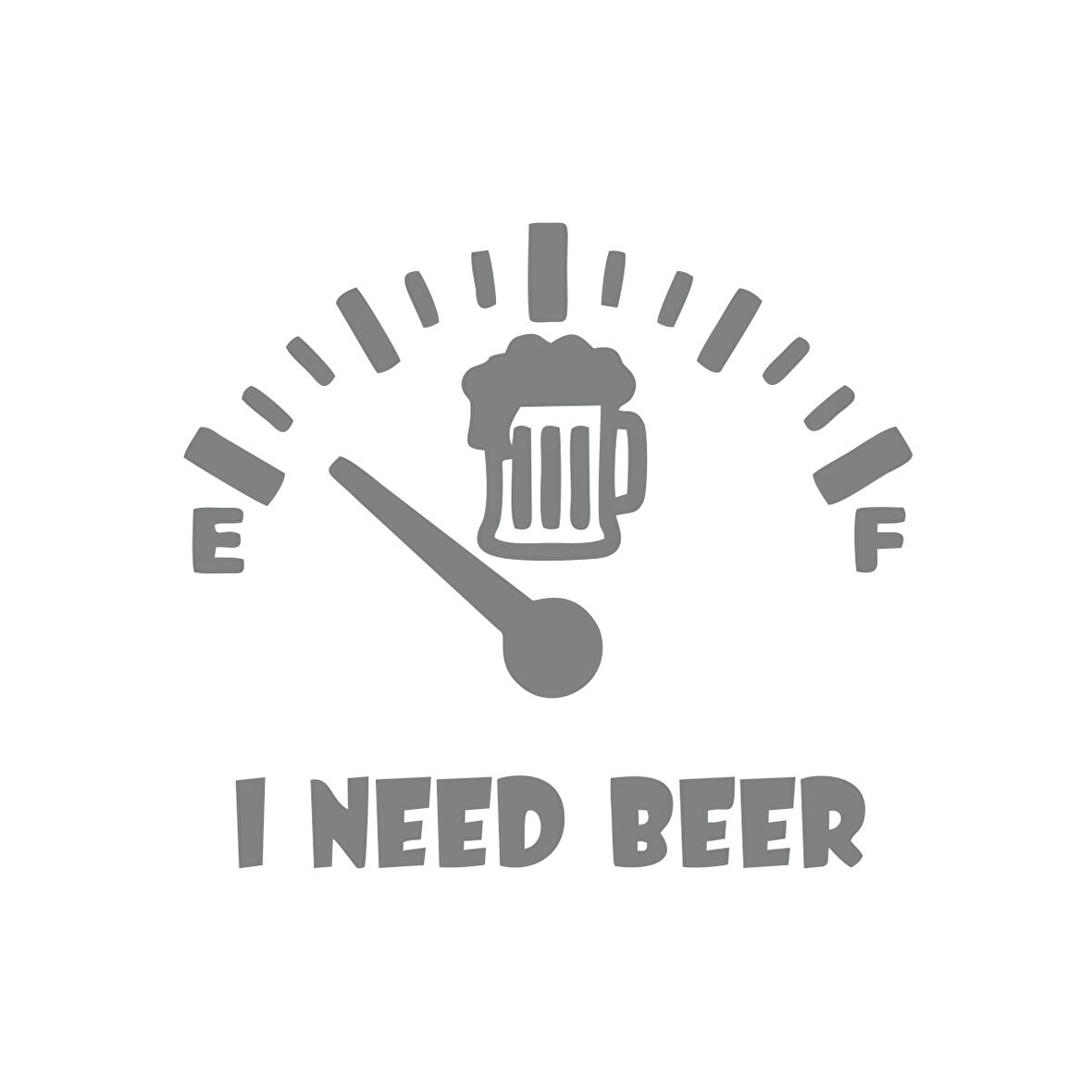 I Need Beer Araba Sticker  17x17 Cm Gri