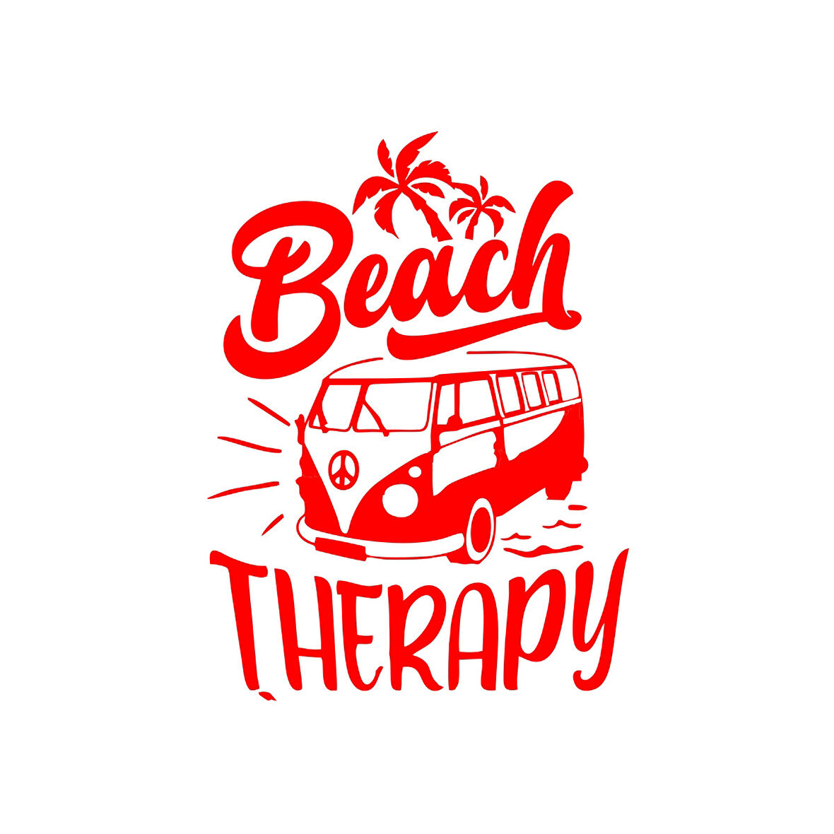 Beach Therapy Araba Sticker 17x17 Cm Kırmızı