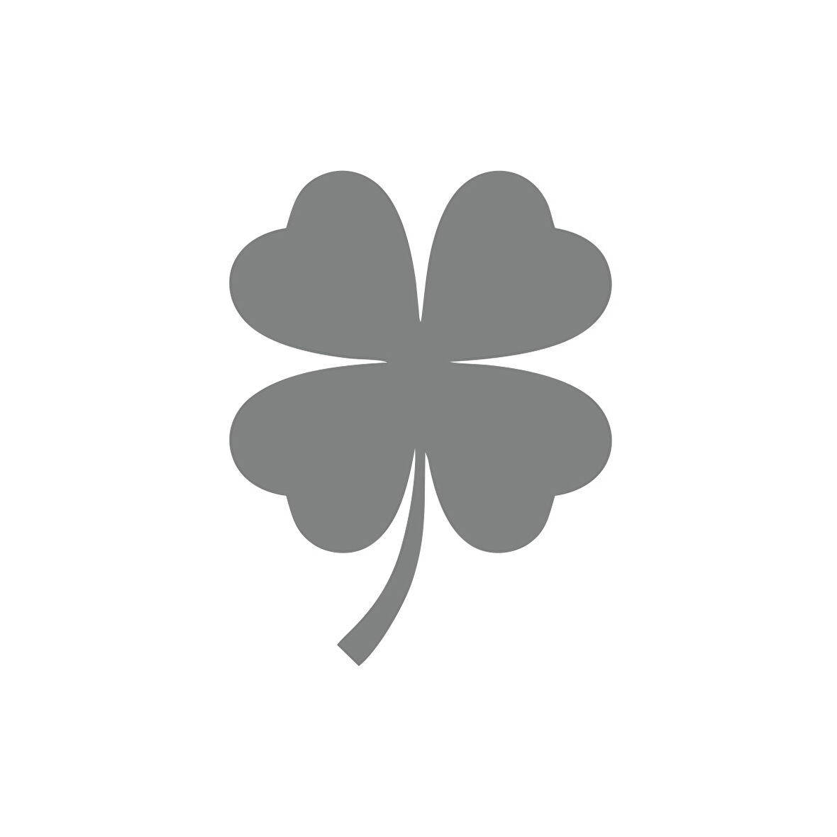 Dört Yaprak Yonca Araba Sticker 17x17 Cm Gri