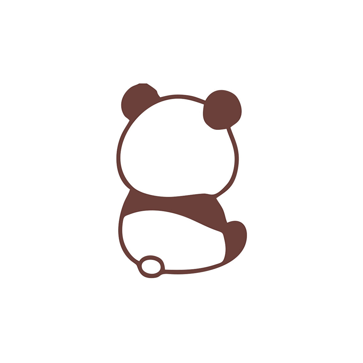 Küsmüş Panda Araba Sticker 17x17 Cm Kahverengi