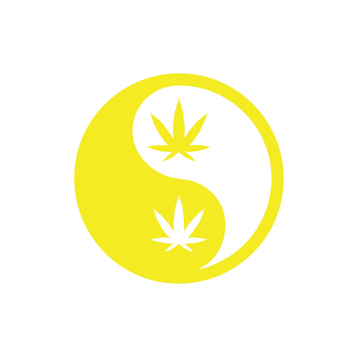 Ying Yang Araba Sticker 17x17 Cm Sarı