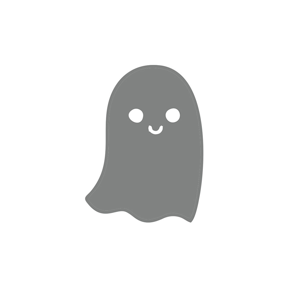 Sevimli Hayalet Araba Sticker 17x17 Cm Gri