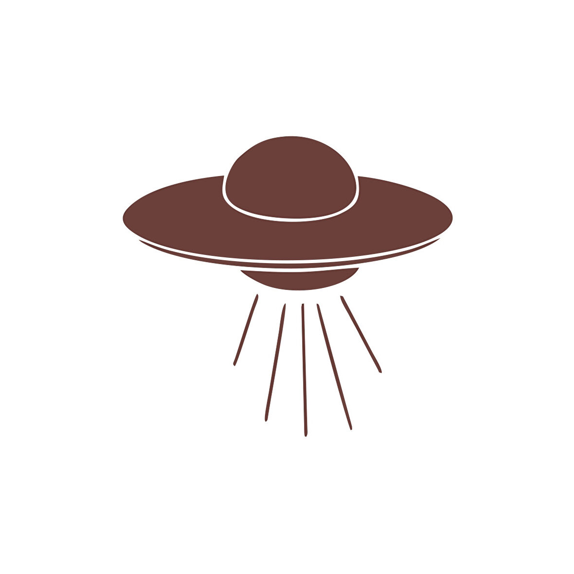 Ufo Araba Sticker 17x17 Cm Kahverengi