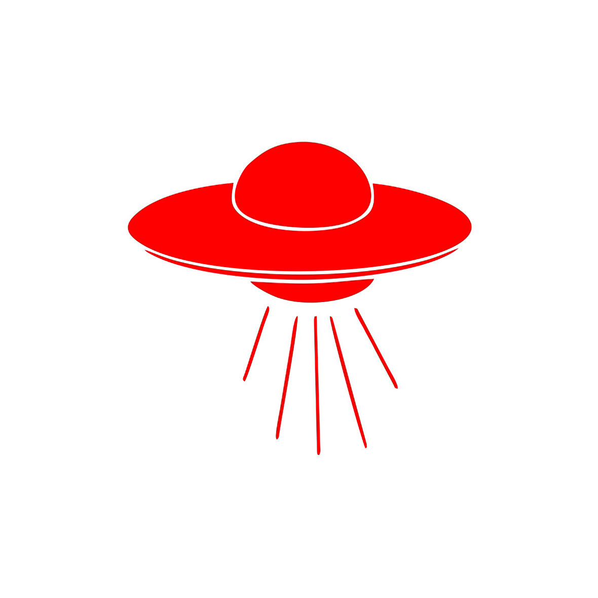 Ufo Araba Sticker 17x17 Cm Kırmızı