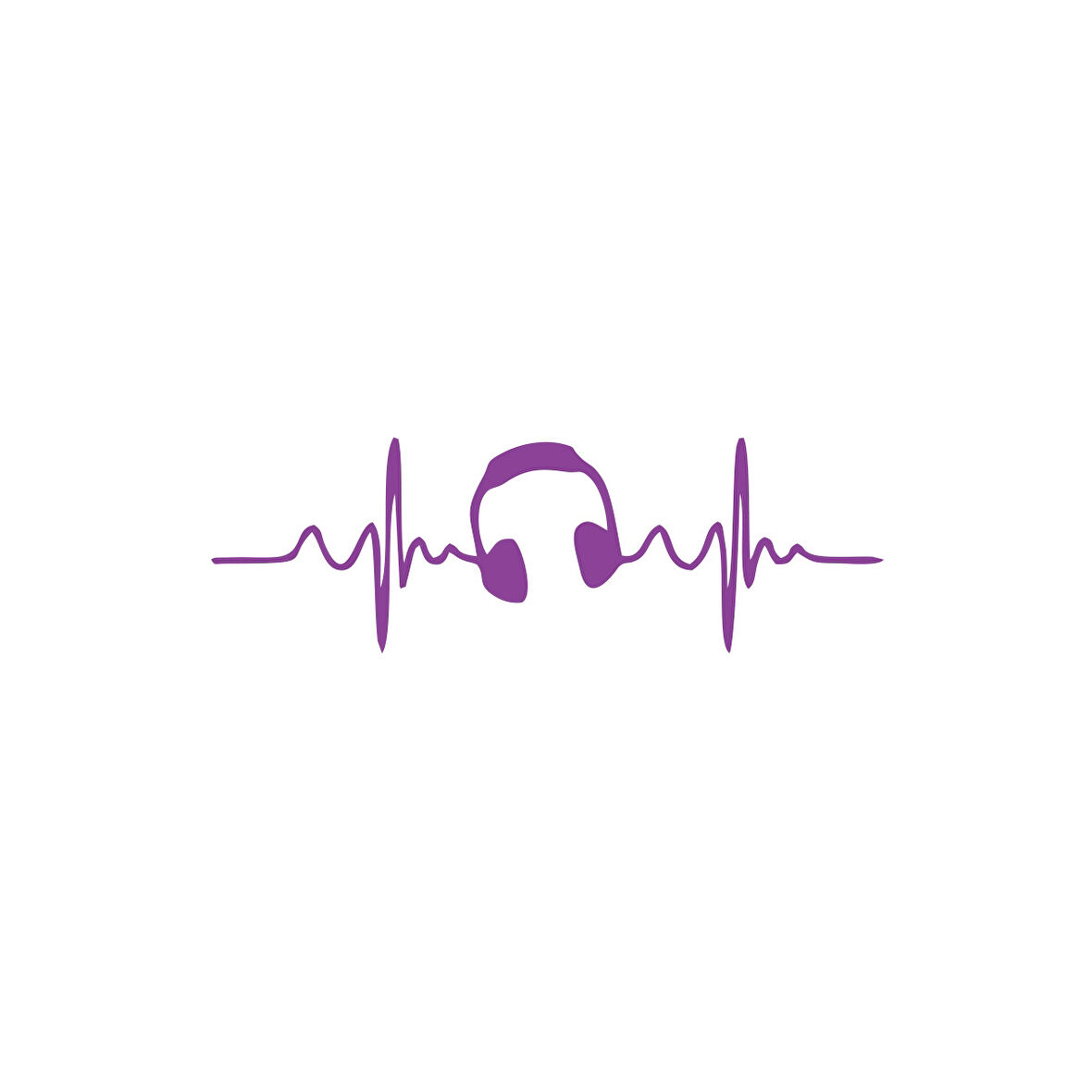 Kalp Atışı Kulaklık Araba Sticker 17x17 Cm Mor