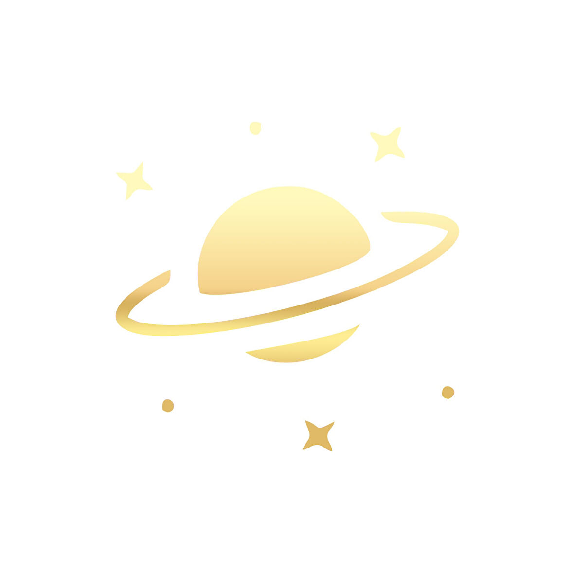 Saturn Araba Sticker 17x17 Cm Gold