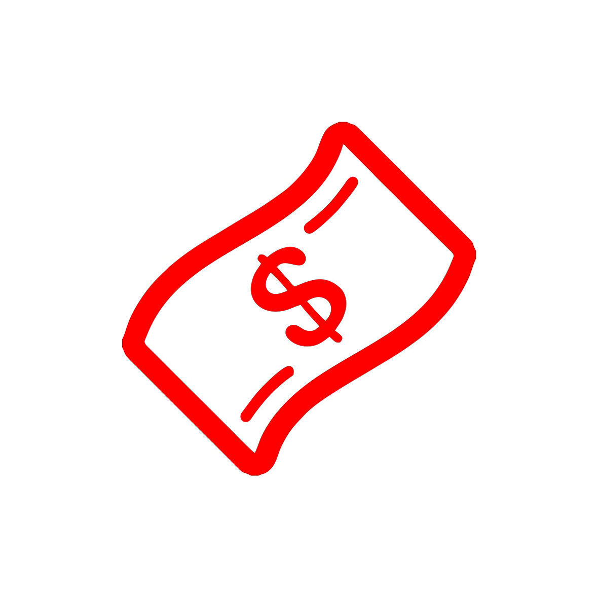 Dolar Banknot Araba Sticker 17x17 Cm Kırmızı