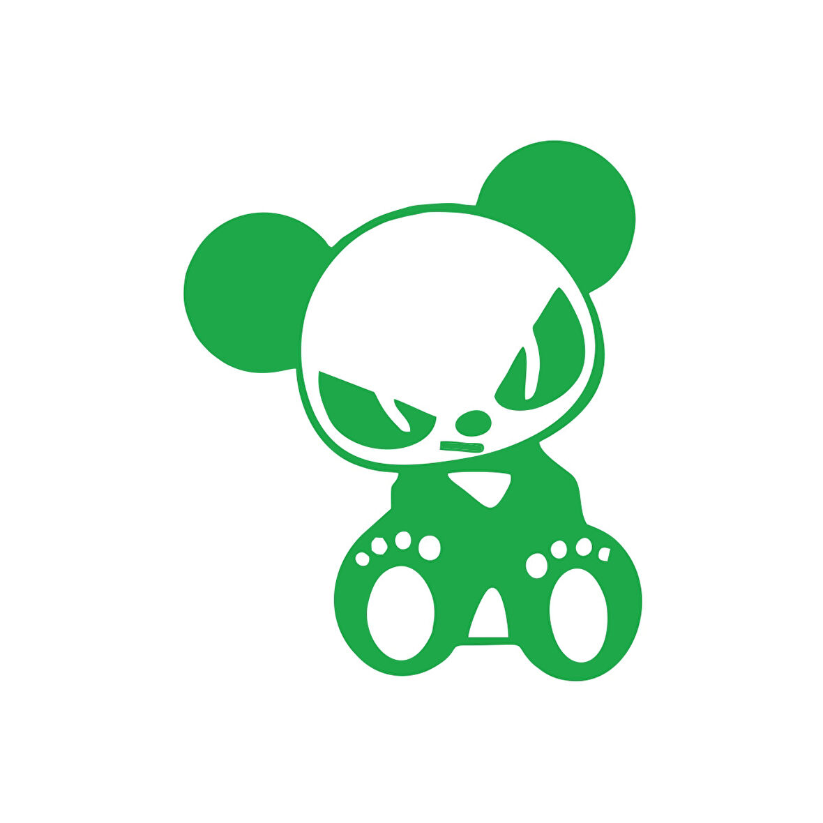 Kızgın Panda Araba Sticker 17x17 Cm Yeşil