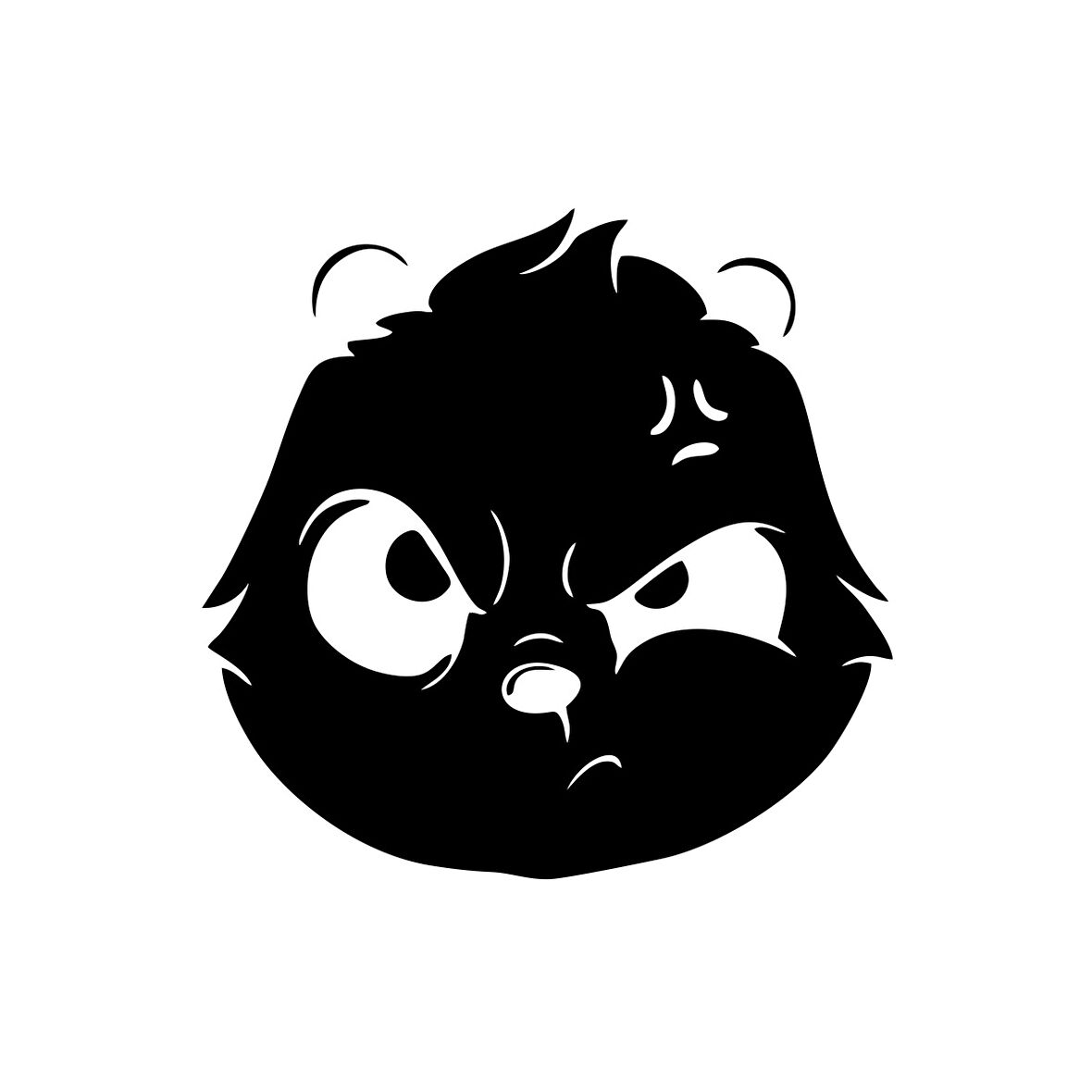 Kızgın Panda Araba Sticker 17x17 Cm Siyah