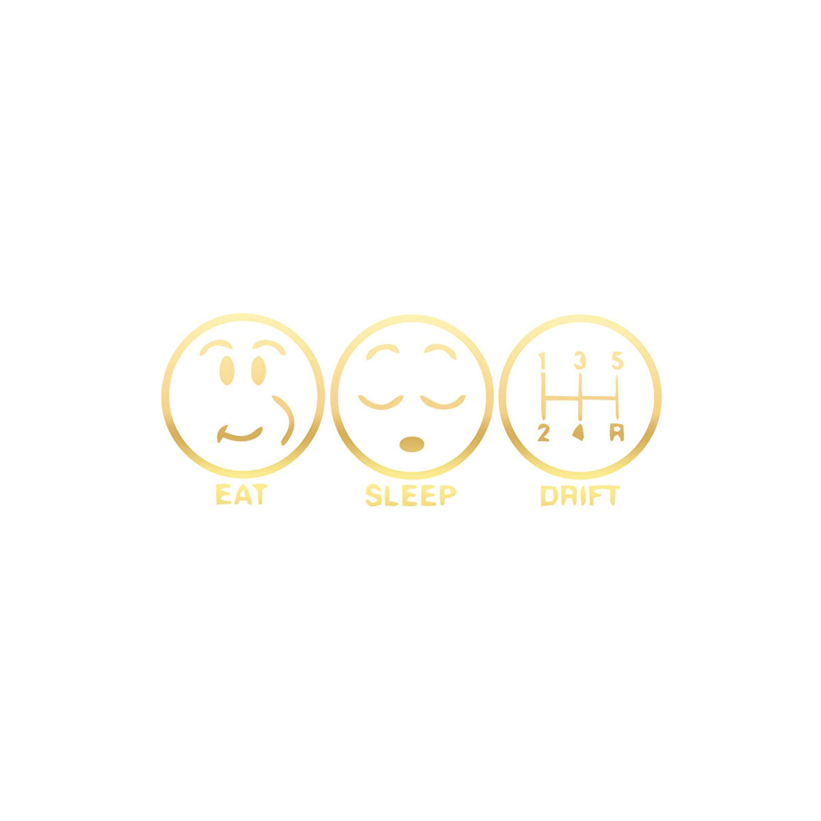 Eat Sleep Drift Araba Sticker 17x17 Cm Gold