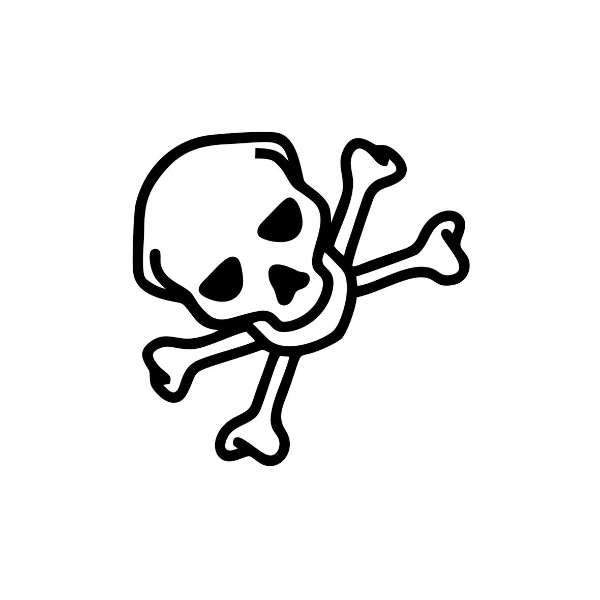 İskelet Kafası Araba Sticker 17x17 Cm Siyah