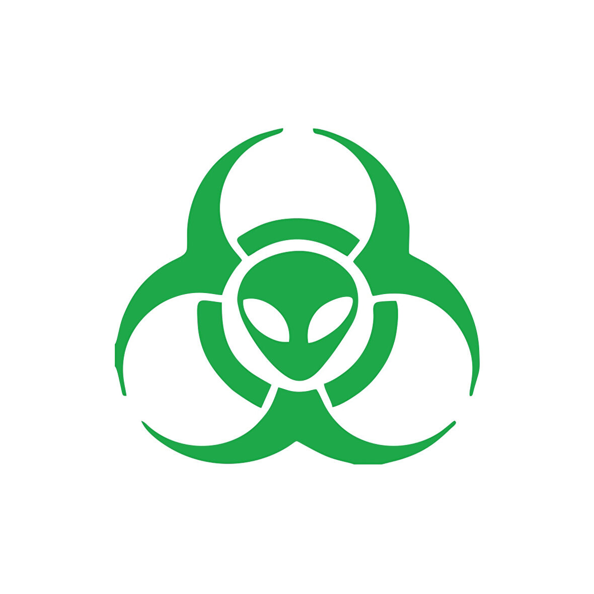 Biyolojik Uzaylı Tehlike Araba Sticker 17x17 Cm Yeşil