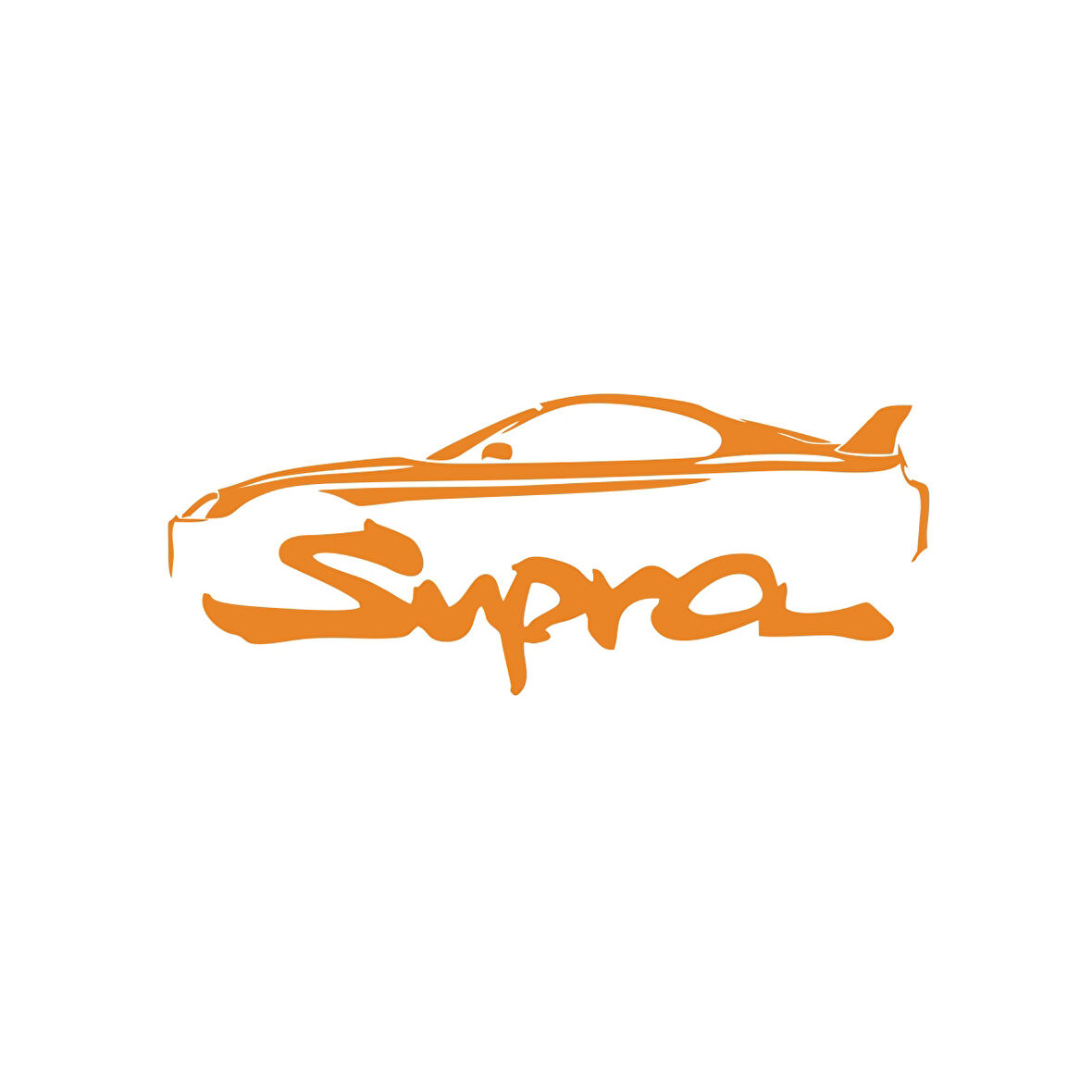 Supra Araba Sticker 17x17 Cm Turuncu
