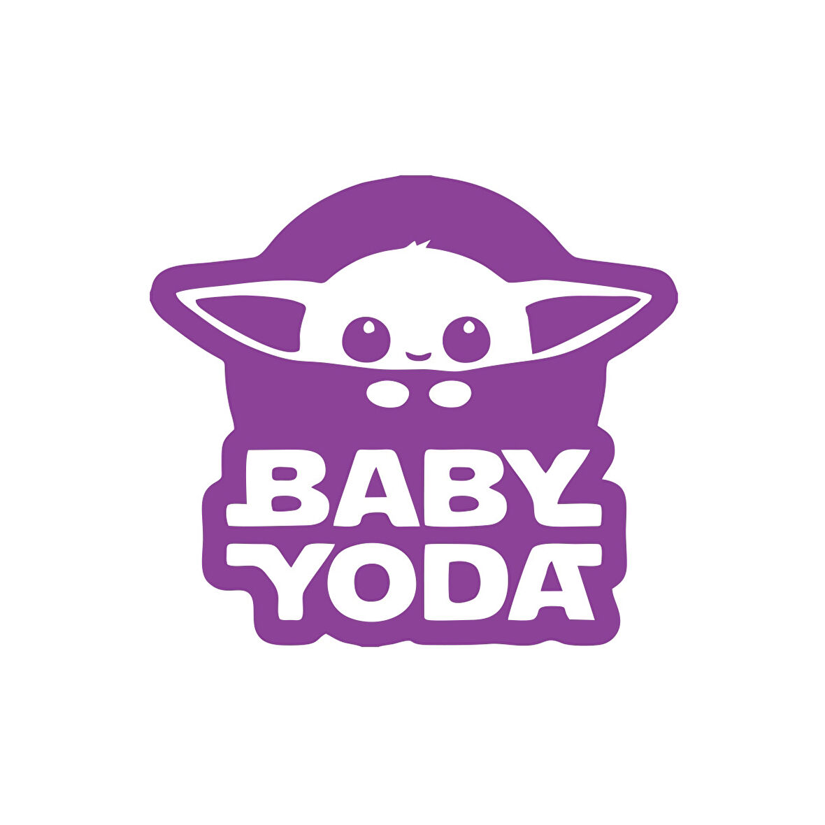 Baby Yoda Araba Stickeri 17x17 Cm Mor