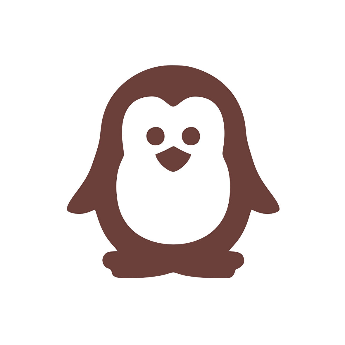 Sevimli Penguen Araba Sticker 17x17 Cm Kahverengi