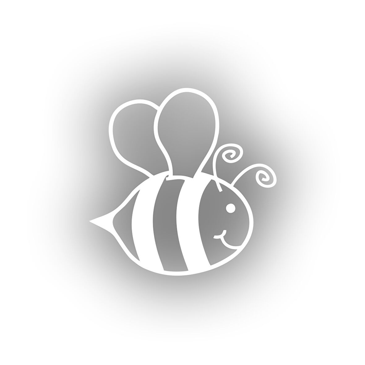 Sevimli Arı Araba Sticker 17x17 Cm Beyaz