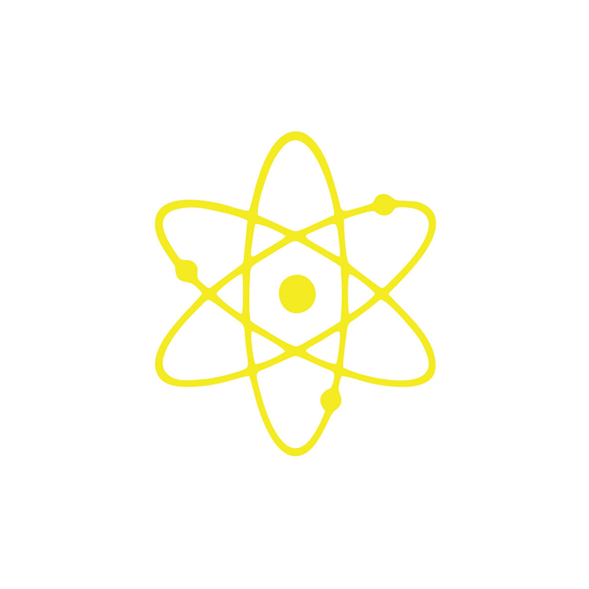 Atom Araba Sticker 17x17 Cm Sarı