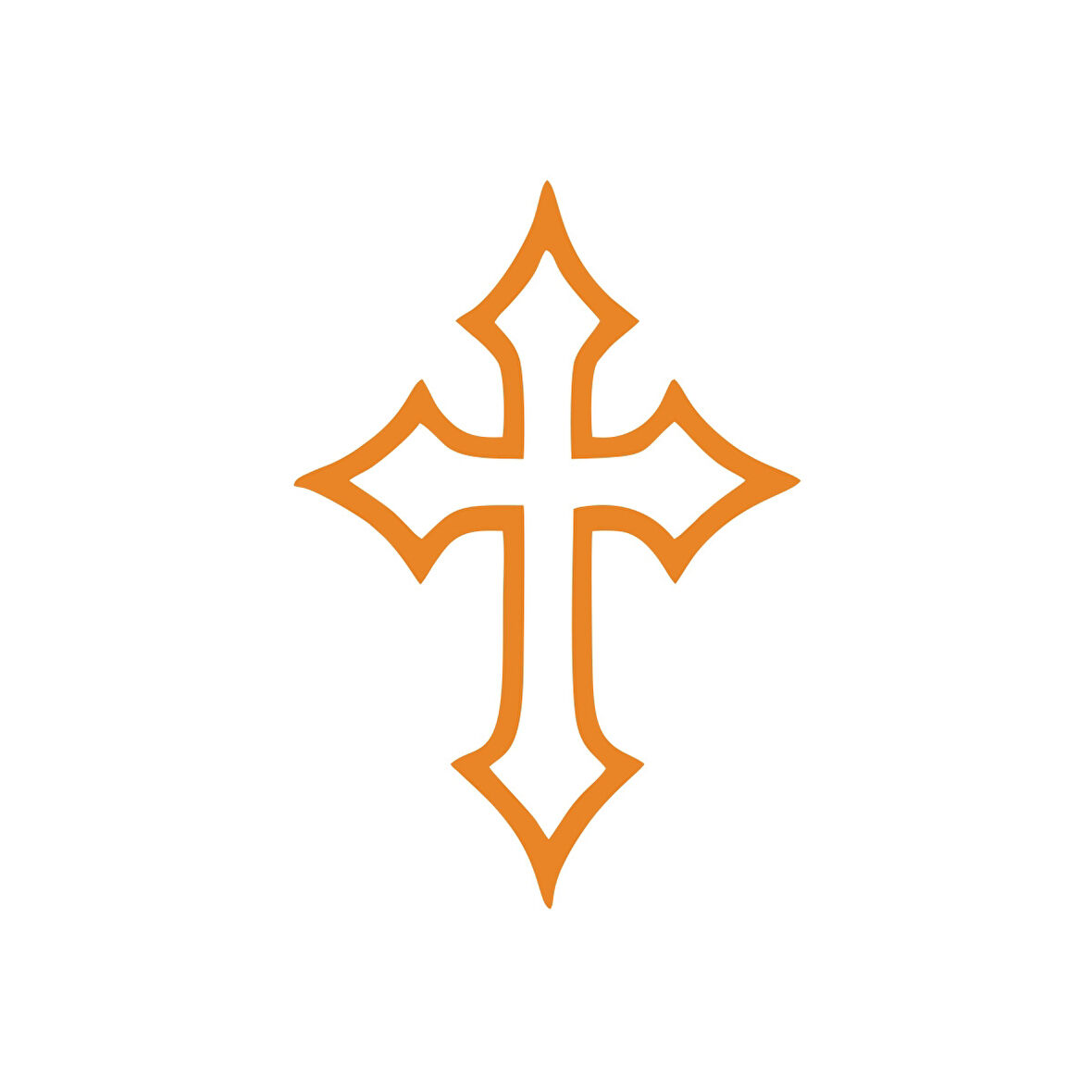 Haç İşareti Araba Sticker 17x17 Cm Turuncu