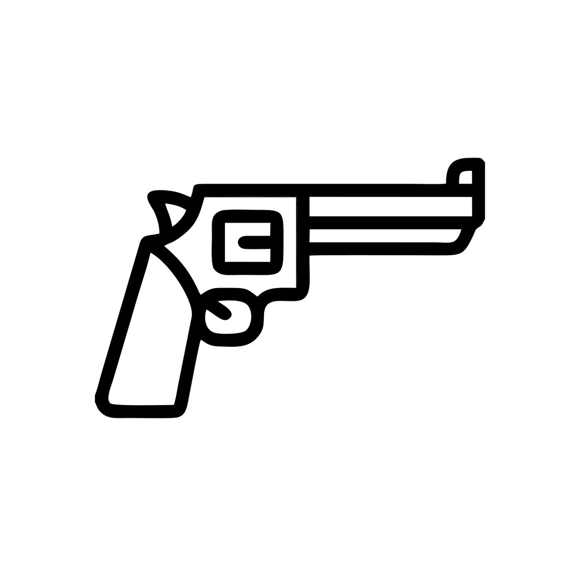 Pistol Araba Sticker 17x17 Cm Siyah