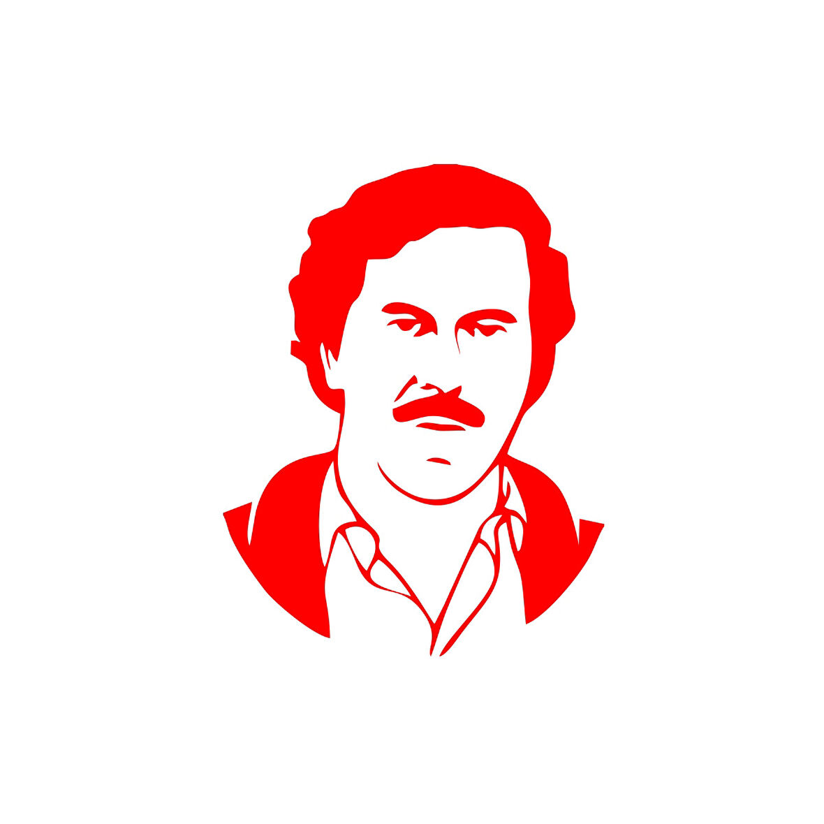 Pablo Escobar Silüet Araba Sticker 17x17 Cm Kırmızı