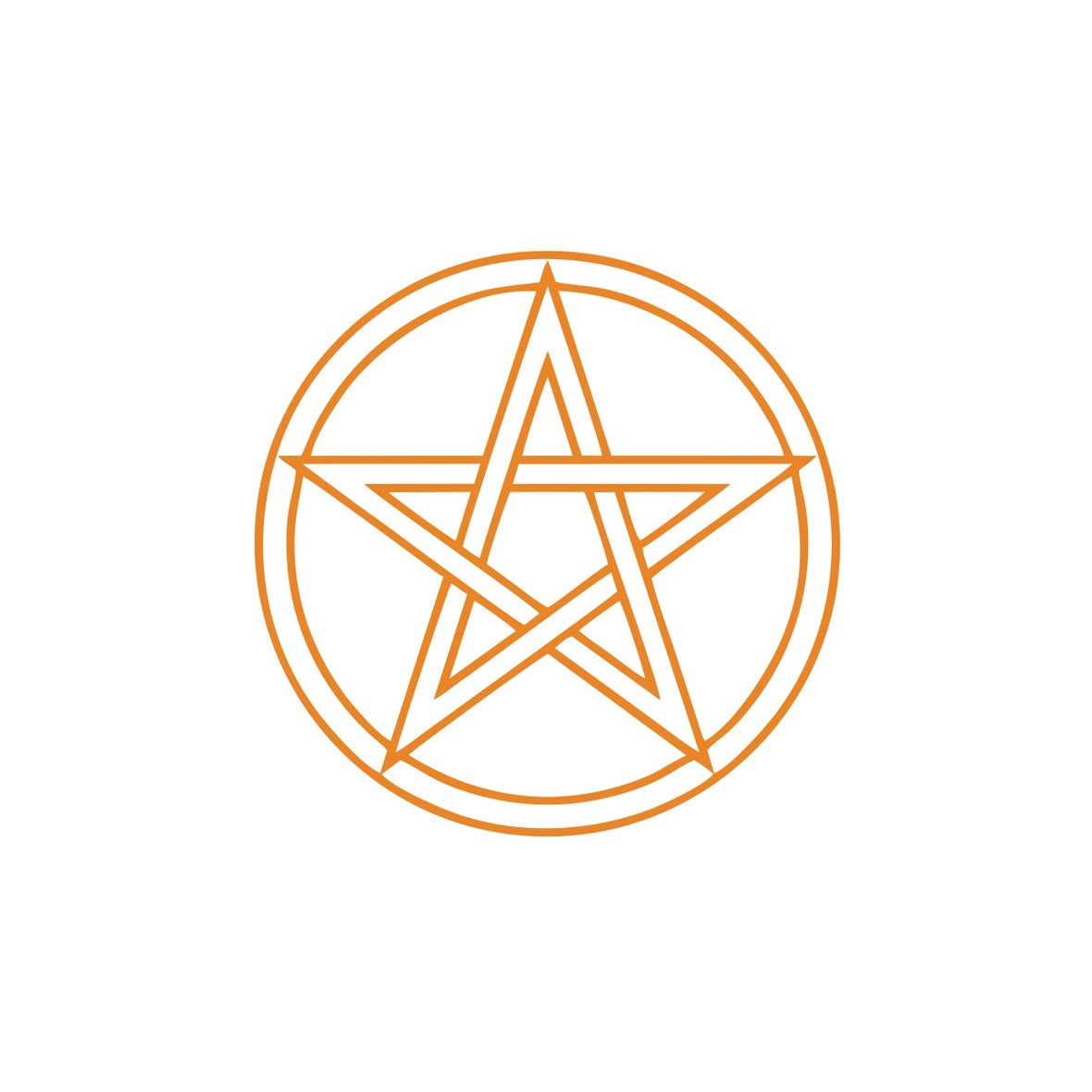 Pentagram Araba Sticker 17x17 Cm Turuncu