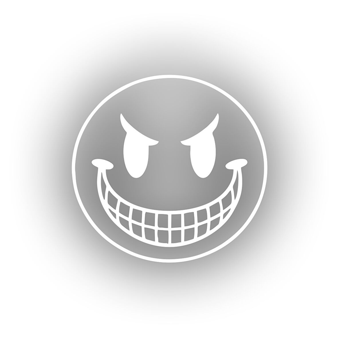 Gülen Surat Araba Sticker 17x17 Cm Beyaz