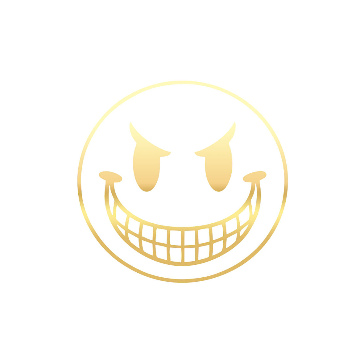 Gülen Surat Araba Sticker 17x17 Cm Gold