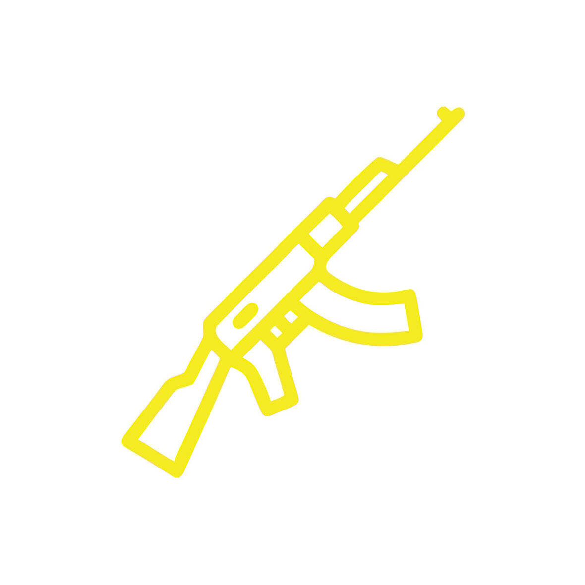 AK47 Araba Sticker 17x17 Cm Sarı