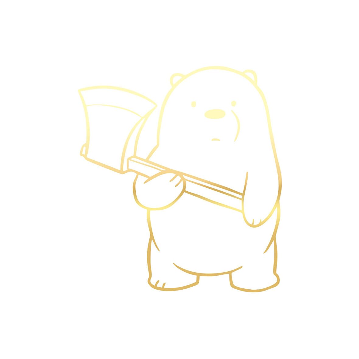 Balta Tutan Ayı Araba Sticker 17x17 Cm Gold