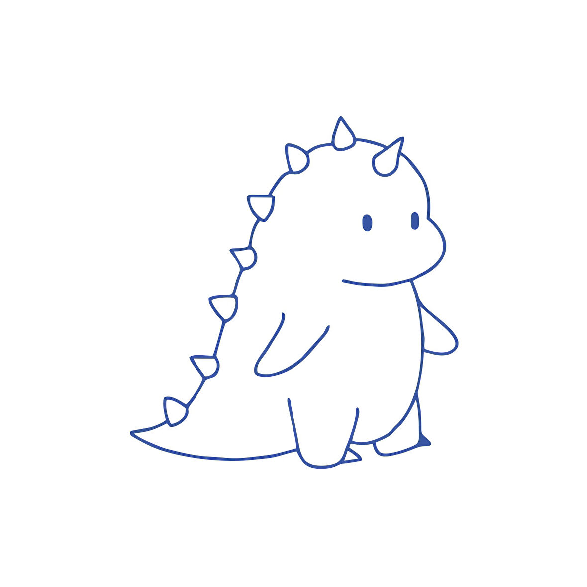 Sevimli Dino Araba Sticker 17x17 Cm Mavi